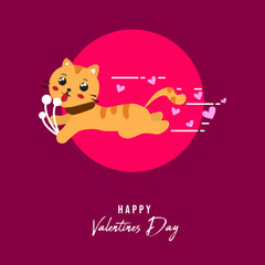 Cute cats in love. Valentines day Vector