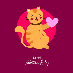 Cute cats in love. Valentines day Vector