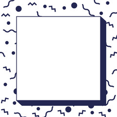 Fototapeta premium monochrome frame with pattern background ninetys style