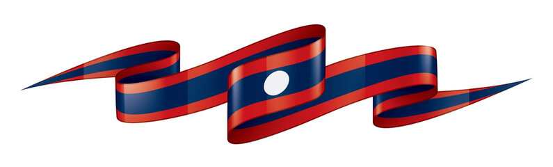 Laos flag, vector illustration on a white background