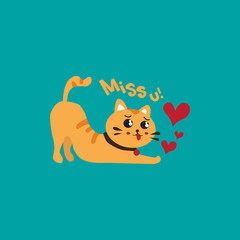 Cute cats in love. Valentines day Vector