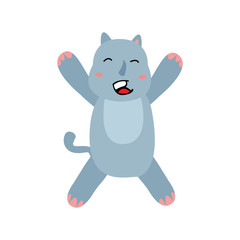 cartoon funny rhinoceros isolated on white background.