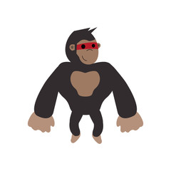 cartoon illustration of funny gorilla