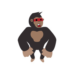 cartoon illustration of funny gorilla