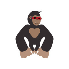 cartoon illustration of funny gorilla