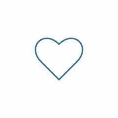 Thin out line heart love icon. Geometric flat shape element. Abstract EPS 10 illustration. Concept vector sign.