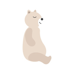 Polar bear vector illustration. Bear on white background.