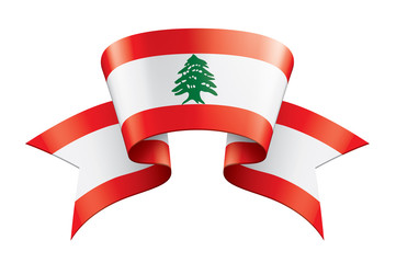 Lebanese flag, vector illustration on a white background