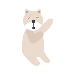 Polar bear vector illustration. Bear on white background.