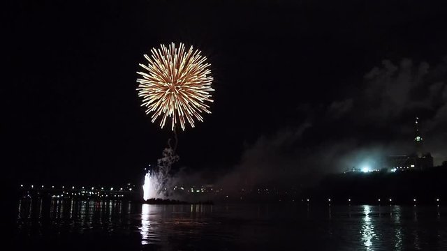 Summer fireworks in Ottawa, capital of Canada