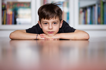 portrait of a boy on the floor