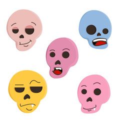Set of skull emoticon with expression