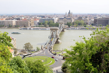 Fototapeta na wymiar Panoramic view of the city and river.Budapest. Hungary.