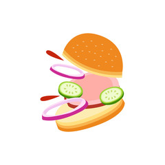 Hamburger cooking. Set of ingredients for burger . 