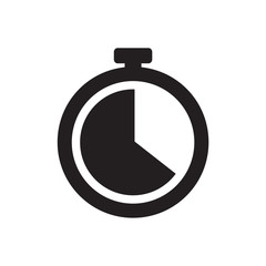 black stopwatch icon- vector illustration