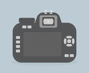 Illustration of a digital camera in flat style