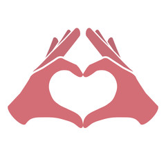 Hands making or formatting a heart symbol icon