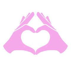Hands making or formatting a heart symbol icon