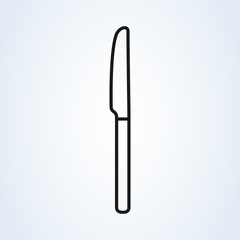 dinner knife line art icon isolated on white background. Vector illustration