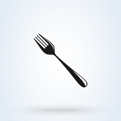 fork flat style. icon isolated on white background. Vector illustration