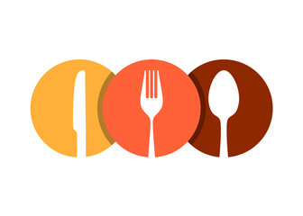 Spoon fork and knife besteck. flat style Vector illustration