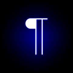 paragraph icon in neon style. Can be used for web, logo, mobile app, UI, UX