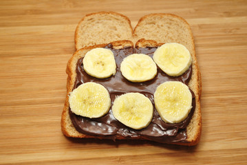 Banana & Chocolate Nut Spread Breakfast Sandwich