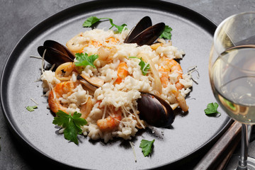 Delicious seafood risotto