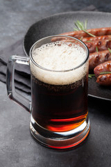 Grilled sausages and beer