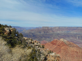 view to the rocks in the grand canyon