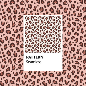 Leopard print. Vector illustration with seamless pattern.