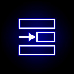 right alignment icon in neon style. Can be used for web, logo, mobile app, UI, UX