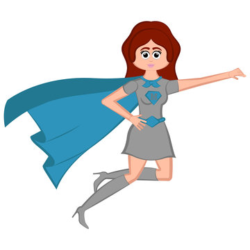Isolated super mom character with a costume - Vector