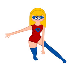 Isolated super mom character with a costume - Vector