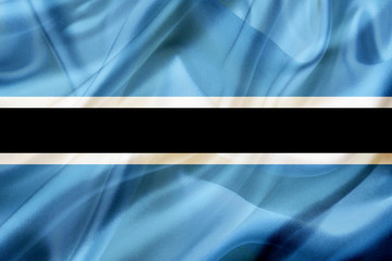 Botswana country flag on silk or silky waving texture