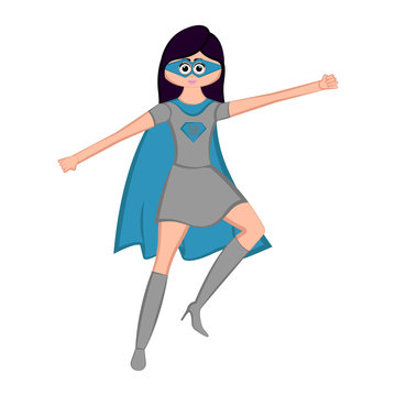 Isolated super mom character with a costume - Vector