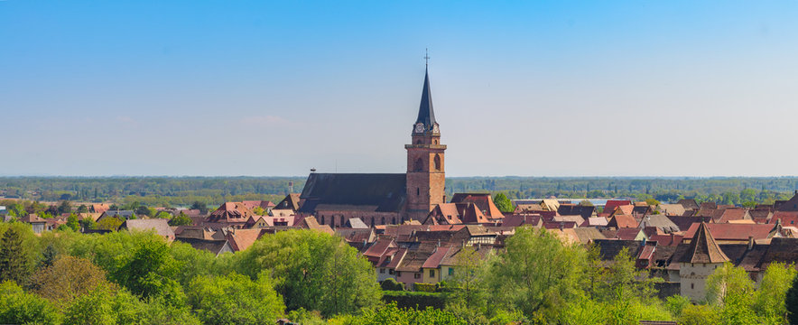 Bergheim im Elsass, Blick &uuml;ber das mittelalterliche Dorf