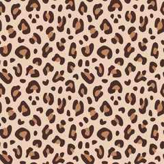 Leopard print. Vector illustration of seamless pattern.