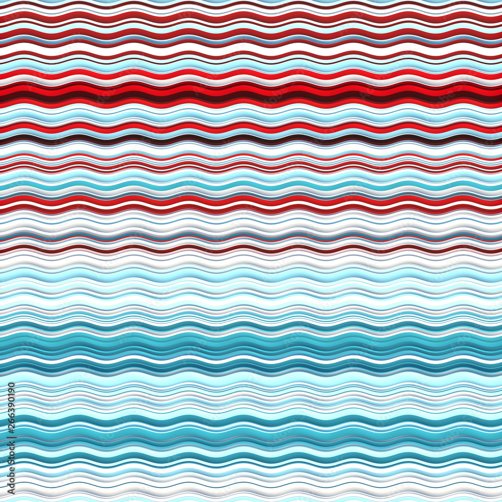 Aufkleber Colored Wavy Background. Dynamic Effect. Design Template. Modern Pattern. 3d rendering