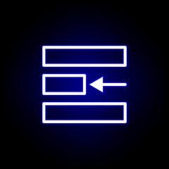 left alignment icon in neon style. Can be used for web, logo, mobile app, UI, UX