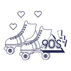 skate rollers with hearts ninetys icon