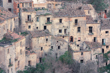 Fototapeta na wymiar Romagnano al Monte, a ghost town in the province of Salerno in Campania, Italy