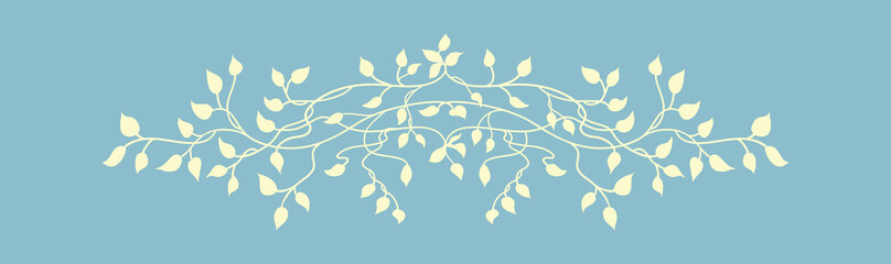Ivy vine design with leaves in background decoration or book chapter divider or decorative underline design element. © Arlenta Apostrophe