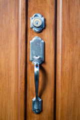 old wooden door handle