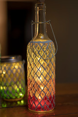 bottle of wine on table