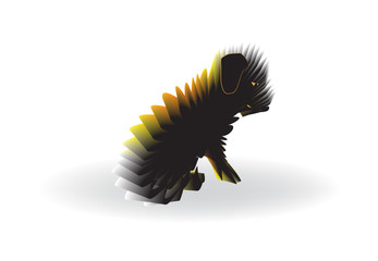 Dog bristly hair logo