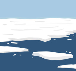 The illustration of reflects the current environmental problems of the polar ice melt, ice is constantly melting background, solve global warming Campaign vector
