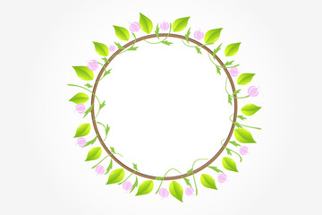 Floral climbing plant vector logo