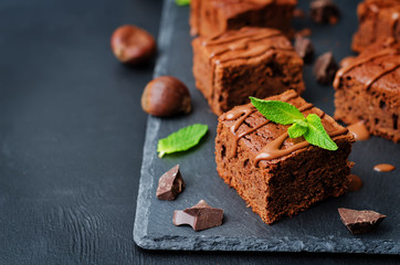 chestnut brownies with chocolate icing