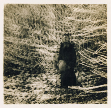 Square Experimental Vintage Photograph of Unrecognizable Person